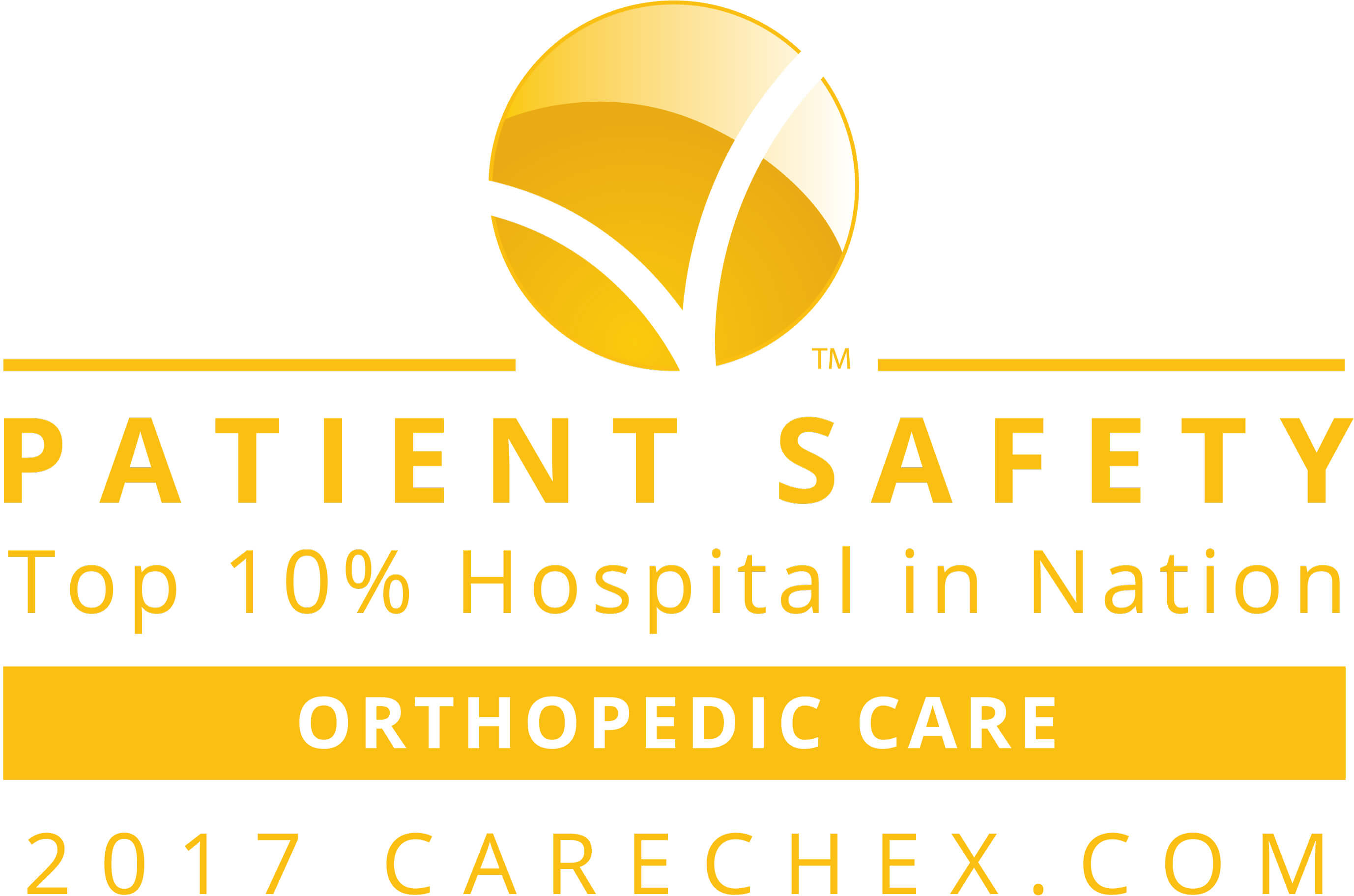 2017 CareCheck Top 10% Hospitals in Nation for Patient Safety - Orthopedic Care
