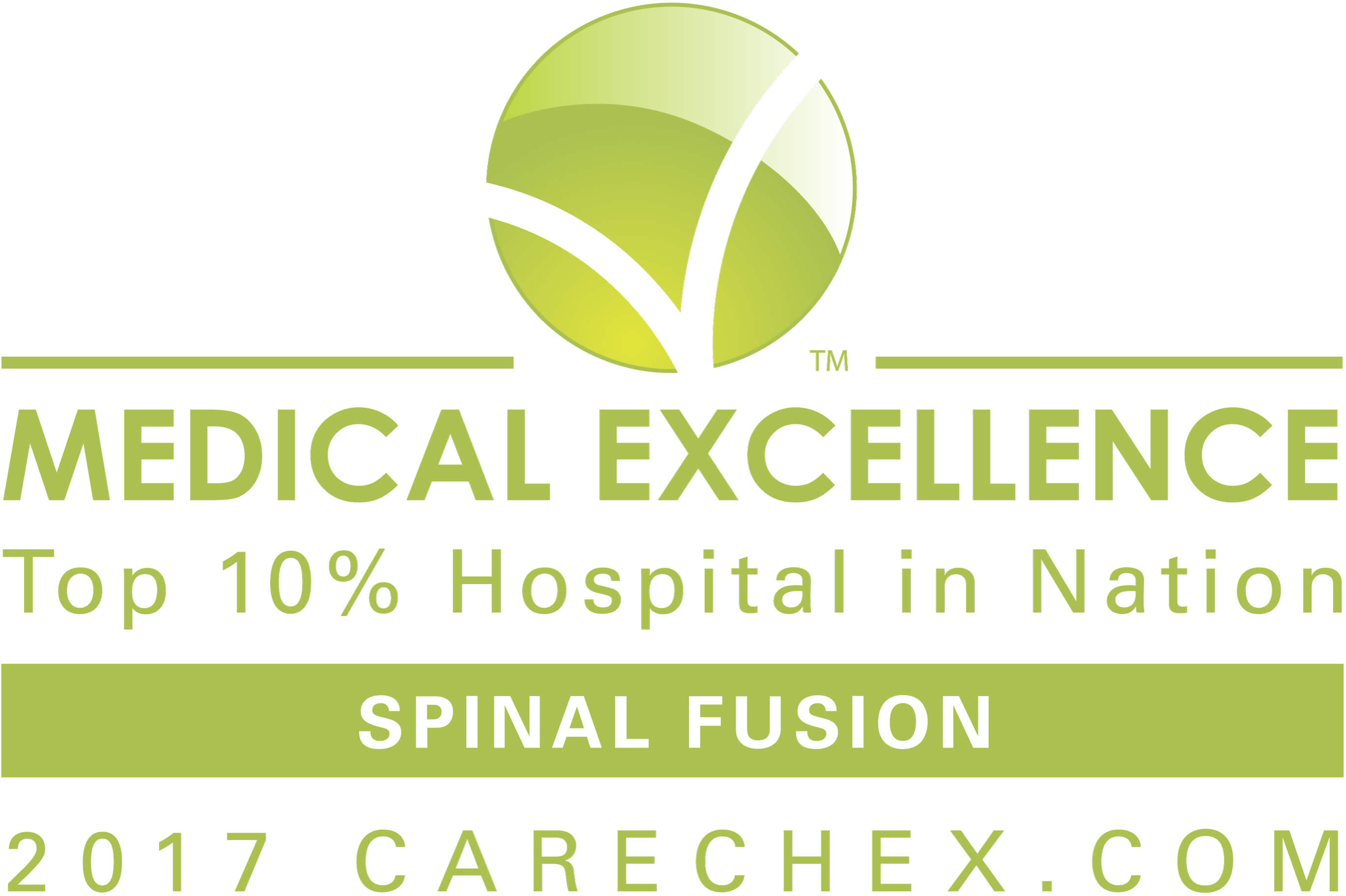 2017 CareCheck Top 10% Hospitals in Nation for Medical Excellence - Spinal Fusion